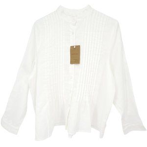 SOOLINEN Organic White Linen Ramie Blouse